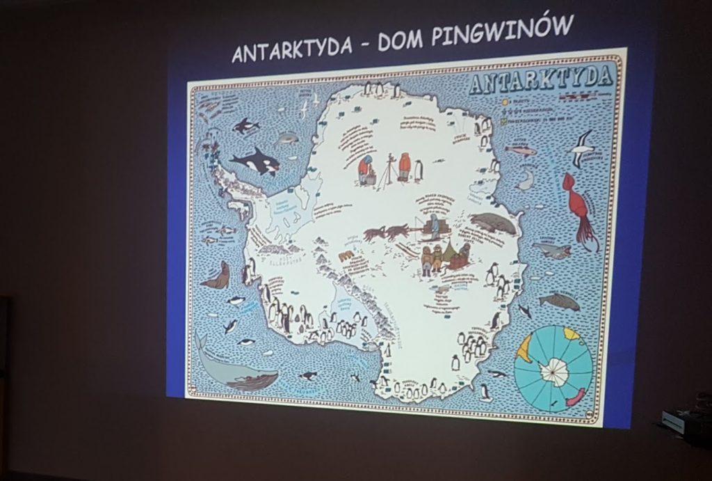 Mapa Antarktydy - domu pingwinów